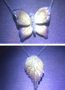 Butterfly and Leaf necklaces